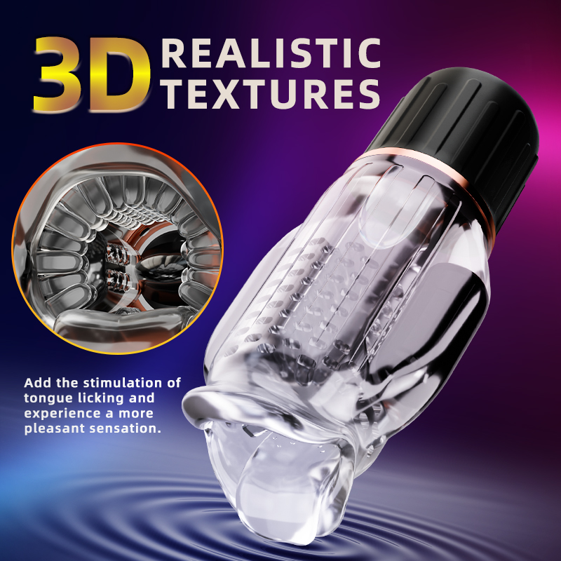 Men’s Licking Vibrating Heating Rechargeable Masturbator Sex Toy - 161 - Image 4